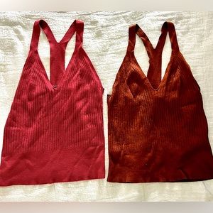 Abercrombie Racerback Tanks. Brown & Red. EUC/Barely worn.